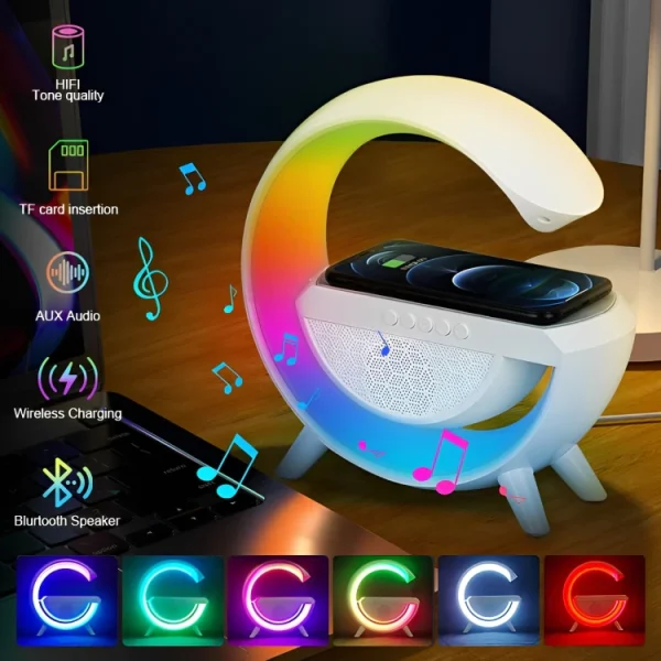 Caixa De Som Led Luminária Bluetooth - Imagem 2