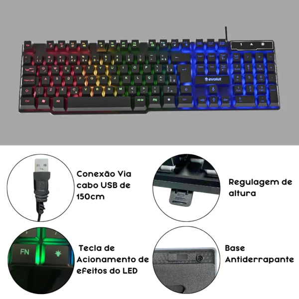 Teclado Gamer Semi-Mecânico Qwerty - Imagem 3