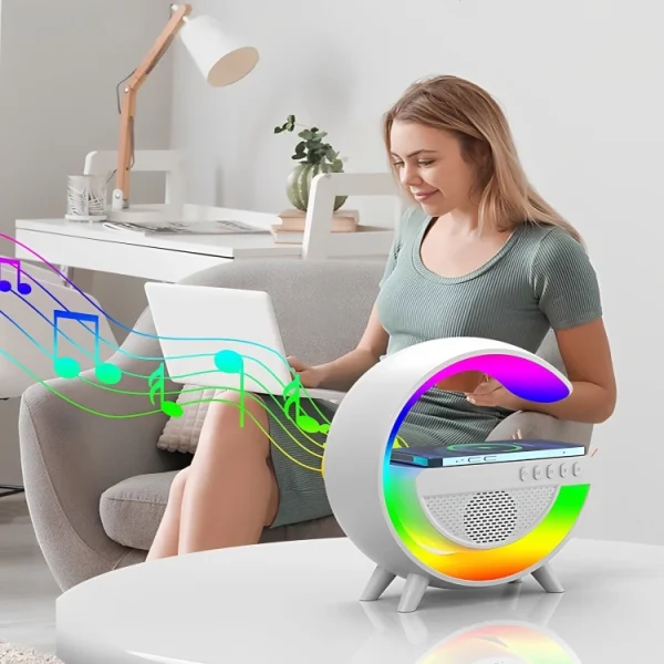 Caixa De Som Led Luminária Bluetooth - Imagem 3