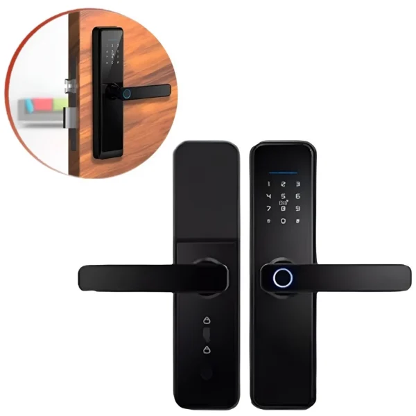 Fechadura Eletrônica Digital 4 em 1 Com Biometria, Bluetooth, Senha Touch, Chave e Tag - Imagem 2